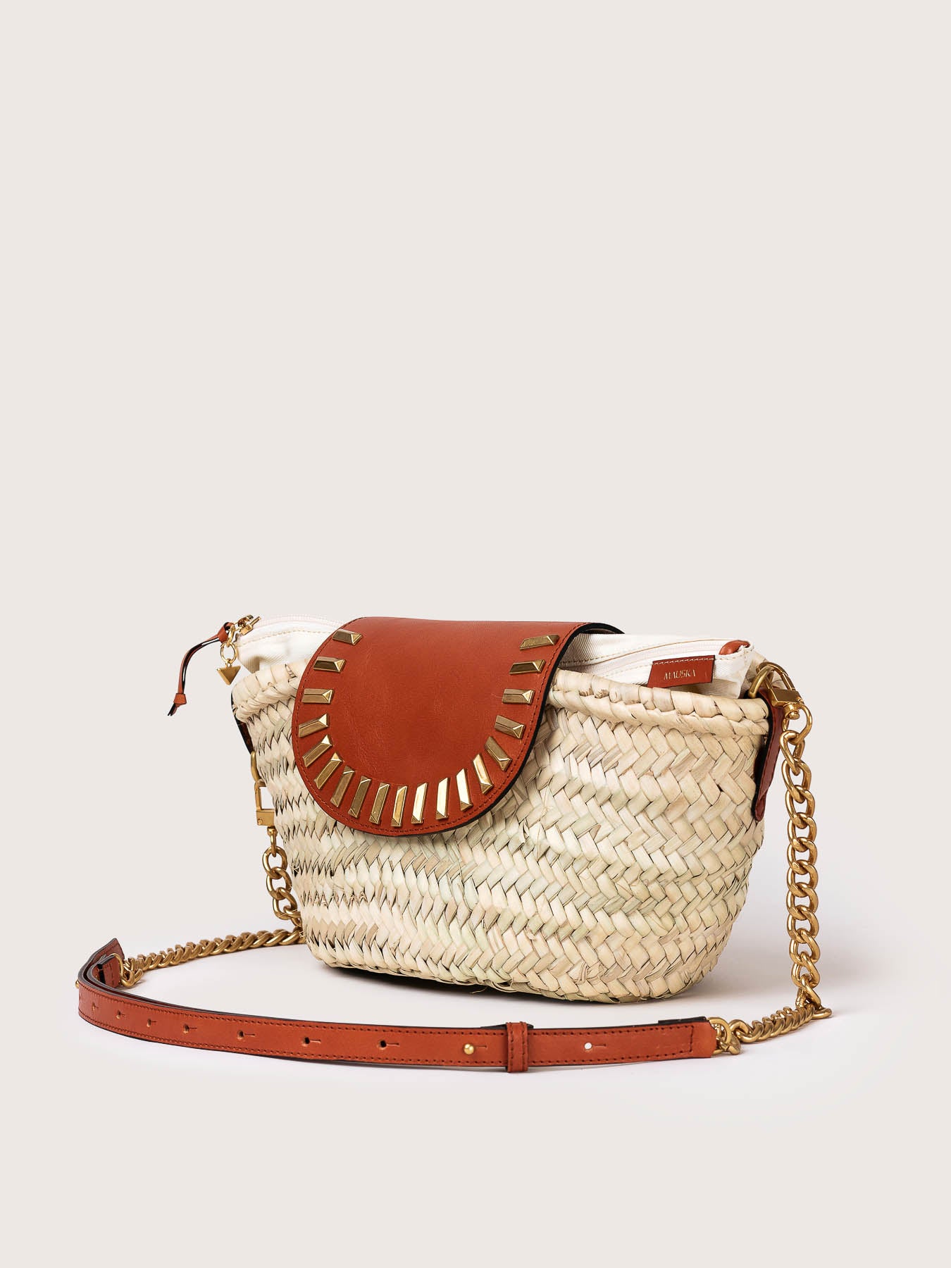 MAJORELLE BASKET BAG MINI - CARAMEL