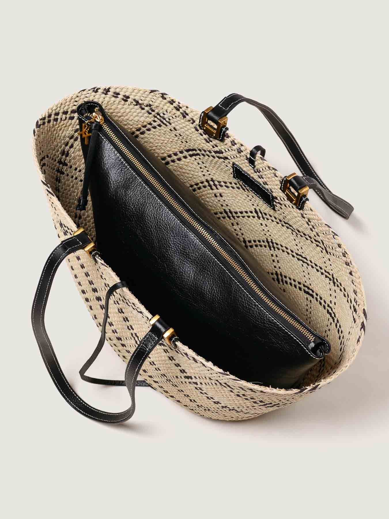 Interior view with the pouch in place, keeping essentials organized.