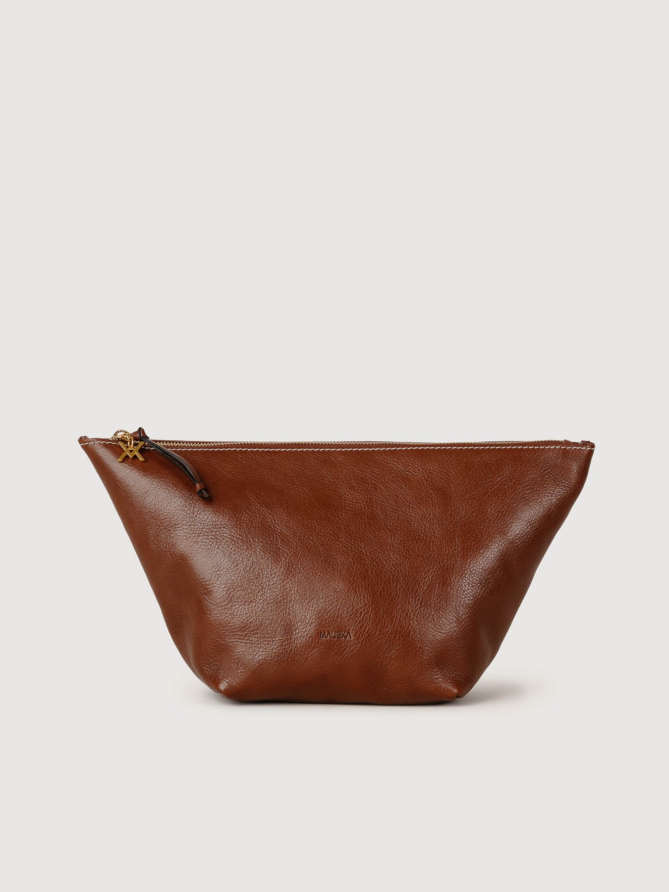 Cartagena Mini pouch in hazelnut vegetable-tanned leather front view