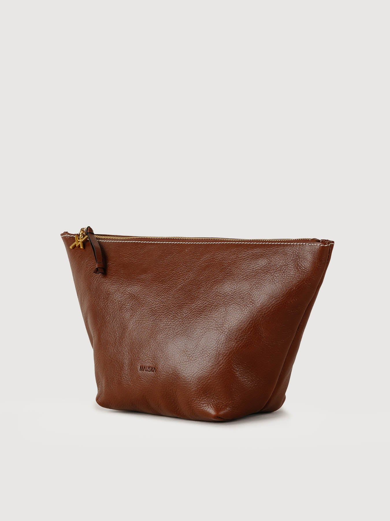 Cartagena Mini pouch in hazelnut vegetable-tanned leather side view