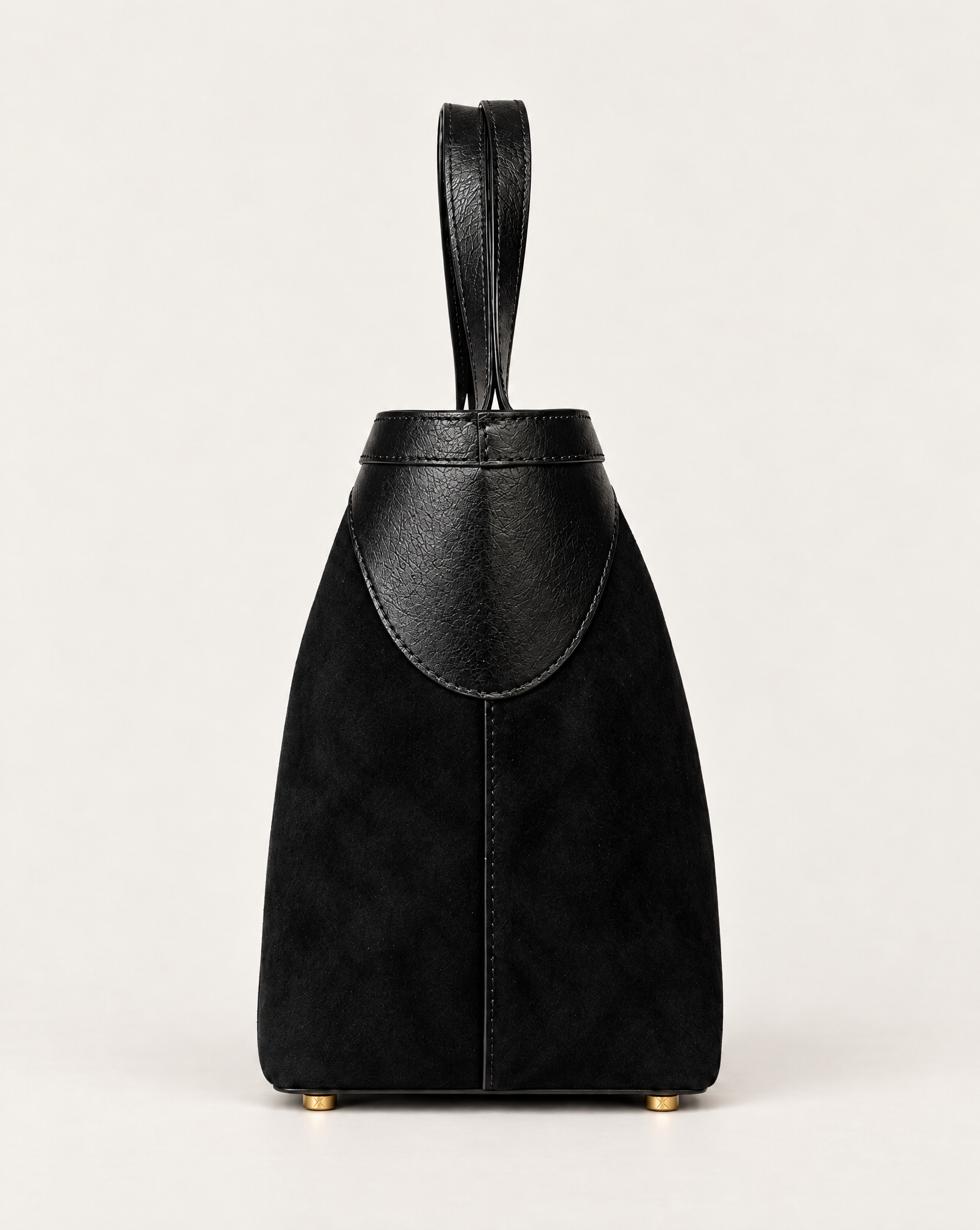 Fantôme black suede and leather tote bag, side view