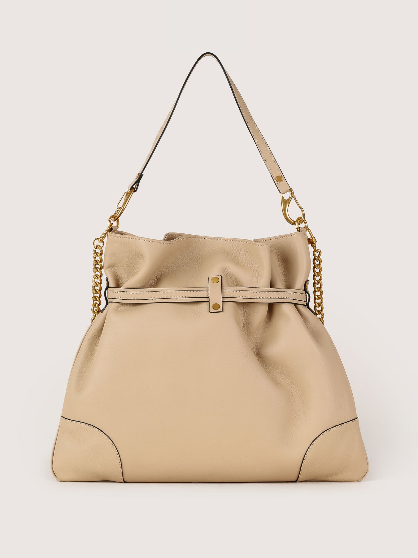 Back view of Pereira Maxi beige leather bag in premium leather.