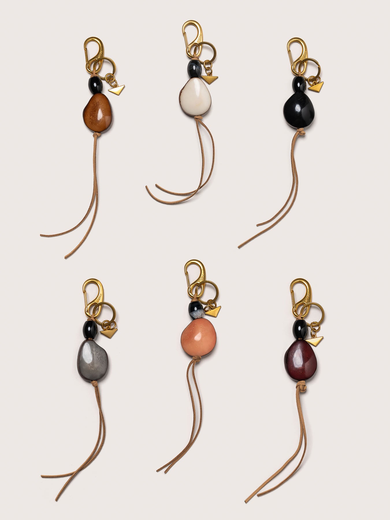 Tagua charms in natural colours by Mauska, handcrafted accessories