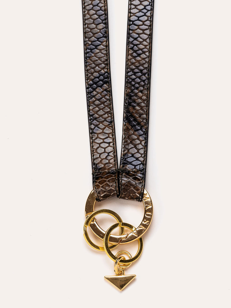 Key ring - dark khaki snake